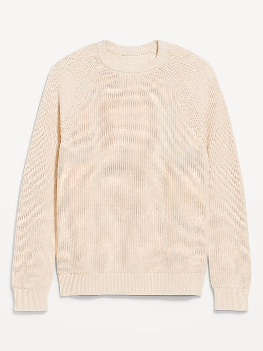 Crew-Neck Shaker-Stitch Sweater