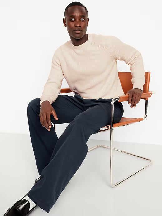 Crew-Neck Shaker-Stitch Sweater