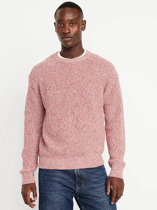 Crew-Neck Shaker-Stitch Sweater