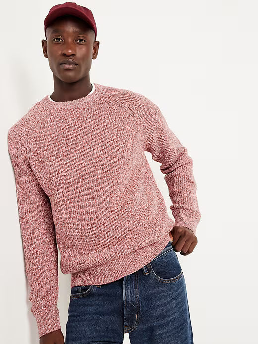 Crew-Neck Shaker-Stitch Sweater