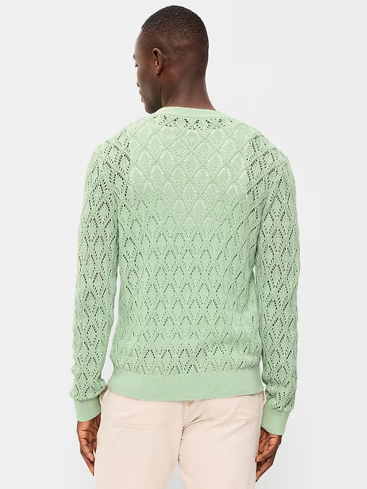 Pointelle V-Neck Sweater