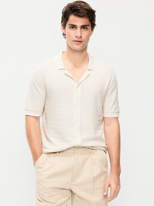 Short-Sleeve Sweater Shirt